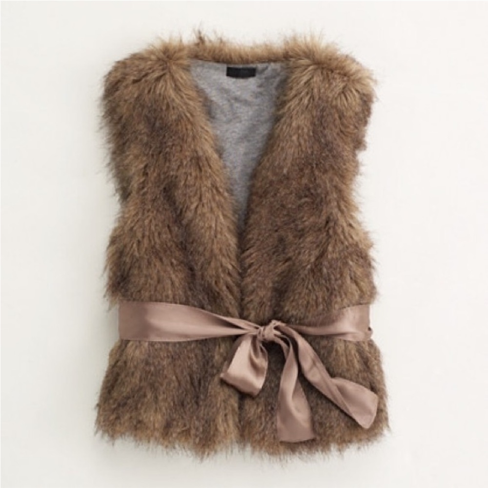 J Crew faux fur vest - XS